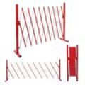 Absperrgitter MCW-B34, Scherengitter Zaun Schutzgitter ausziehbar, Alu rot-weiß ~ Höhe 103cm, Breite 32-265cm