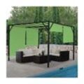 Pergola Beja, Garten Pavillon Terrassenüberdachung, stabiles 6cm-Stahl-Gestell + Schiebedach grün ~ 3x4m