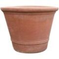 Vase für draußen Retro-Vase aus Terrakotta Made in Italy Dekorativer Topf Pflanzschale Großer Topf Blumentopf Handgefertigt