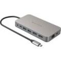 Hyper Dual 4K HDMI 10-in-1 USB-C Hub for M1 MacBook Adapter USB Typ C zu 3,5-mm-Klinke, HDMI, MicroSD-Card, RJ-45 (Ethernet), SD-Card, USB Typ A, USB Typ C, grau