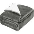 Gewichtsdecke Therapiedecke Erwachsene 11kg doppelseitige schwere Decke aus Flanell Sherpa, weiche Flauschige beschwerte Decke mit Glaskügelchen,