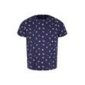 TOM TAILOR Damen Plus - T-Shirt mit Allover-Print, blau, Muster, Gr. 48