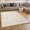 Shaggy Hochflor Langflor Teppich Sky Einfarbig in Creme 100x200 cm - Paco Home