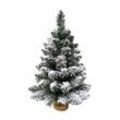 Mini Weihnachtsbaum timmy schneebedeckt künstliche Tanne pvc grün Jutefuß realistischer Effekt platzsparend Deko - H60 cm