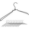 Kleiderbügel, 12er Set, für Hemden, Jacken & Blusen, Industrie Design, Metall, 45 cm breit, Bügel, schwarz - Relaxdays