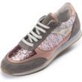 Damen Casual Sneaker Freizeitschuhe - rosé/gold/grau