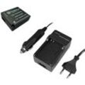 2in1 Set: Trade-Shop Kamera Li-Ion Akku 750mAh + Ladegerät mit KFZ Adapter kompatibel mit Panasonic Lumix DMC-GX80H DMC-TZ202 DMC-TZ90 DMC-TZ91
