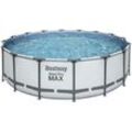 Bestway - Steel Pro max™ Solo Pool ohne Zubehör ø 488 x 122 cm, lichtgrau, rund - Grau