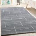 Designer Teppich Wohnzimmer Modernes Design In Grau Weiß Meliert 80x150 cm - Paco Home