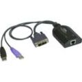 ATEN KVM Adapter [2x USB 2.0 Stecker A, DVI-D Stecker - 1x RJ45-Buchse] 0.20 m Schwarz
