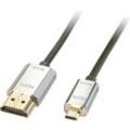 LINDY HDMI Anschlusskabel HDMI-Micro-D Stecker, HDMI-A Stecker 4.50 m Schwarz 41679 HDMI-Kabel