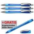AKTION: Schneider Kugelschreiber Slider Rave XB blau Schreibfarbe blau, 3 St. + GRATIS Schneider Kugelschreiber Slider Memo XB