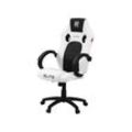 ELITE Gaming-Stuhl EXODUS, Memory-Schaum, extra hohe Rückenlehne, Wippmechanik, Armpolster, MG100 (Weiß/Schwarz)
