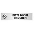 Seco Schild Bitte nicht rauchen Zum Ankleben Aluminium 4,5 x 19 cm