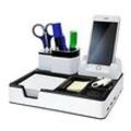 Monolith Schreibtisch Organizer Smartphone Ladestation Kunststoff Schwarz, Weiß 21,7 x 18,7 x 9,6 cm