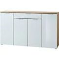 GERMANIA 3983-242 GW-TELDE Sideboard Melamin 1.780 x 400 x 1.050 mm Eiche Beige, Weiß