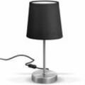 Tischlampe Stoff Nachttisch-Leuchte Wohnzimmerlampen Dekoleuchte E14 schwarz led - 10