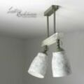 Licht-erlebnisse - Vintage Deckenlampe drehbar in Shabby Weiß Taupe agap - Shabby Weiß, Taupe (Bilder zeigen Tag- und Nachtaufnahmen)