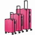Travelite Cruise 4-Rollen Kofferset 3tlg. pink