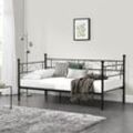 en.casa Metallbett Granada 90x200 cm Schwarz