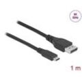 DeLOCK USB C/DisplayPort 1.4 Kabel 8 K 60 Hz 1,0 m schwarz