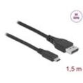DeLOCK USB C/DisplayPort 1.4 Kabel 8K 60 Hz 1,5 m schwarz