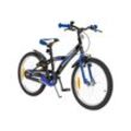 Actionbikes Kinderfahrrad Wasp 20 Zoll, Fahrradständer, Schutzbleche, verstellbar, V-Brake-Bremsen (Schwarz-Blau)