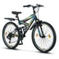 Licorne Bike Strong V Premium Mountainbike in 24 und 26 Zoll - Fahrrad für Jungen, Mädchen, Damen und Herren - Shimano 21 Gang-Schaltung - Vollfederung