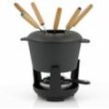 13-teiliges Gusseisen Fondue Set für 6 Personen 1 l preseasoned - Bbq-toro