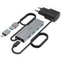 hama USB-Hub 4-fach grau