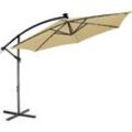 Ampelschirm Sonnenschirm 350 cm led, beige - Stilista