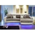 Jockenhöfer Gruppe Ecksofa Laredo, inklusive RGB-LED-Beleuchtung und Bluetooth-Soundsystem, grau