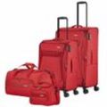 Travelite Chios 4 Rollen Kofferset 4-teilig rot