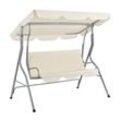 Juskys Hollywoodschaukel 3-Sitzer mit Dach & Sitzauflage – Gartenschaukel 200 kg belastbar – Beige