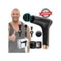 Miweba Sports Massagepistole MM100, Massage-Gun 2500 mAh für Faszien-Muskelmassage mit 6 Aufsätzen (Schwarz/Gold)