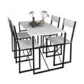 VCM 5-tlg. Holz Metall Essgruppe Küchentisch Esstisch Set Tischgruppe Tisch Stühle Insasi L