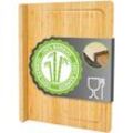 Wooden Chopping Board with Counter Edge - 44x34x2 Bamboo Kitchen Cutting Board - braun