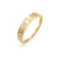 Verlobungsring ELLI DIAMONDS "Verlobung Stern Diamant 0.06 ct. 585 Gold" Fingerringe Gr. 52 mm, 0.009 carat ct P1 = bei 10-facher Vergrößerung erkennbare Einschlüsse, Gelbgold 585, 4 mm, goldfarben (gold, weiß) Damen Verlobungsringe