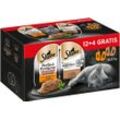 Sheba Perfect Portions Split-Tray Sauce mit Truthahn und mit Ente 12 + 4 Gratis, 600g