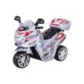 Kindermotorrad C051, Kinder-Elektro-Motorrad mit 12-Watt-Motor, LED-Scheinwerfer, 2-Gang-Getriebe (Silber)