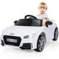 12V Audi Kinderauto mit 2,4G-Fernbedienung, 3 Gang Elektroauto 2,5-5km/h mit MP3, Hupe, Musik und LED-Leuchten, Kinderfahrzeug für Kinder von 3-8