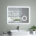 Led Badspiegel Badezimmerspiegel mit Beleuchtung Wandspiegel mit Touchschalter,3-fach Vergrößerung,Energiesparend,IP44, 60x80 cm - S'afielina