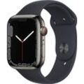 Smartwatch APPLE "Watch Series 7 GPS + Cellular, 45mm" Smartwatches schwarz (graphite, midnight) Fitness-Tracker