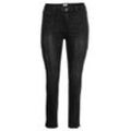 Große Größen: Skinny Jeans aus Power Stretch mit Nietenapplikation, black Denim, Gr.44