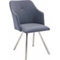 MCA furniture Esszimmerstuhl Madita 4 Fuß Stuhl B-eckig (Set, 2 St), Stuhl belastbar bis max. 140 kg, blau|grau