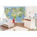 papermoon Vlies- Fototapete Digitaldruck 250 x 180 cm Kids World Map