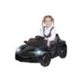 Kinder-Elektroauto Super Sport, 50 Watt, 12 Volt, Fernbedienung, LEDs, Soundmodul, Bremsautomatik (Schwarz)