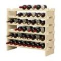 Weinregal Stapelbares Weinregal 6-Tier Weinlagerung für 48 Flaschen Weinständer Flaschenständer Weinlagerschrank aus Holz - 48 Flaschen - Soges