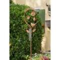 Gartenstecker Willkommen 124 cm hoch aus Metall in Rost Optik, mit Regenmesser, Dekostecker, Niederschlagsmessung