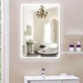 Badspiegel mit led Multifunktionaler Badezimmerspiegel Kaltes Licht 22w-80×60CM